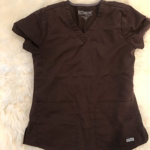 Dark Brown Grey’s Anatomy Scrub top Small
